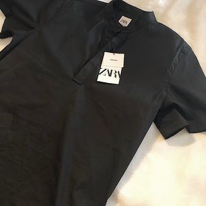 Zara Mandarin Pique T-Shirt (NWT)